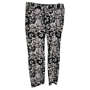Alfani Womens Floral Print Straight Leg Cotton Pants Size 4